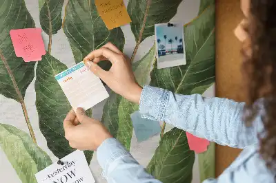 Palm Leaves Printed Cork Memo Board