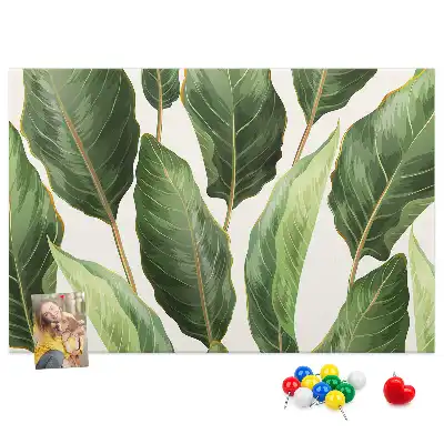 Palm Leaves Printed Cork Memo Board