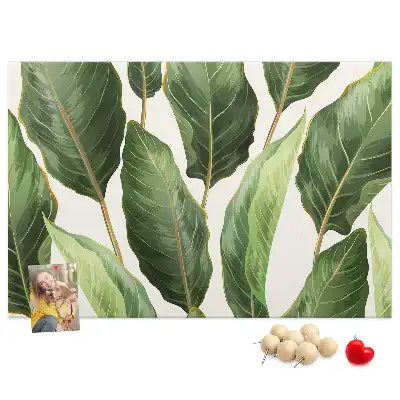 Palm Leaves Printed Cork Memo Board