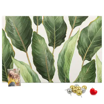 Palm Leaves Printed Cork Memo Board