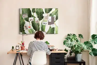 Palm Leaves Printed Cork Memo Board