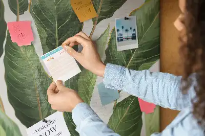 Palm Leaves Printed Cork Memo Board