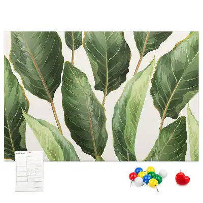 Palm Leaves Printed Cork Memo Board