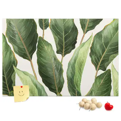Palm Leaves Printed Cork Memo Board
