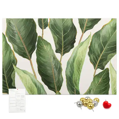 Palm Leaves Printed Cork Memo Board