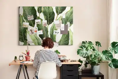 Palm Leaves Printed Cork Memo Board