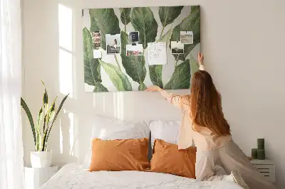 Palm Leaves Printed Cork Memo Board