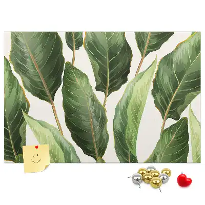 Palm Leaves Printed Cork Memo Board