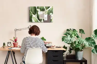 Palm Leaves Printed Cork Memo Board