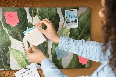 Palm Leaves Printed Cork Memo Board