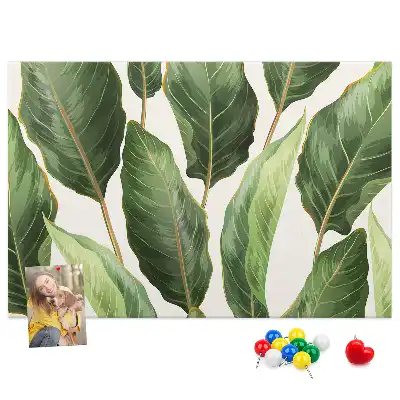 Palm Leaves Printed Cork Memo Board
