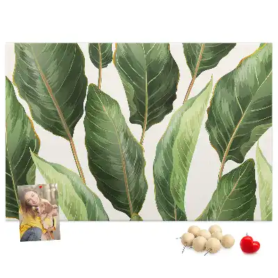 Palm Leaves Printed Cork Memo Board