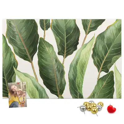 Palm Leaves Printed Cork Memo Board
