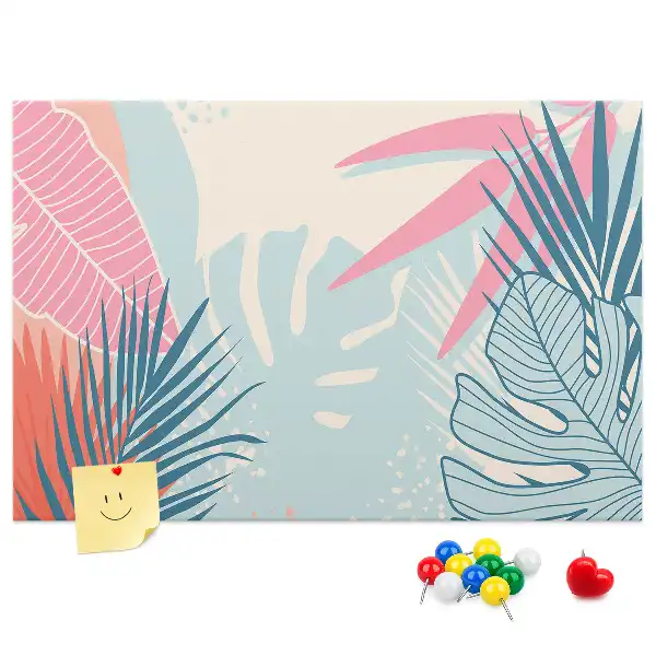 Pastel leaves cork memo board