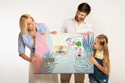Pastel leaves cork memo board