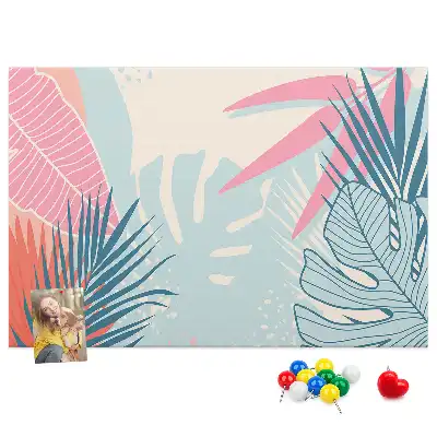 Pastel leaves cork memo board