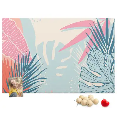Pastel leaves cork memo board