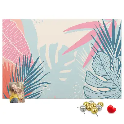 Pastel leaves cork memo board