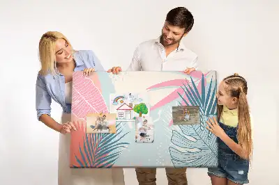 Pastel leaves cork memo board