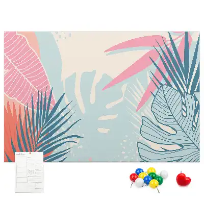 Pastel leaves cork memo board