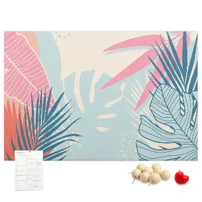 Pastel leaves cork memo board