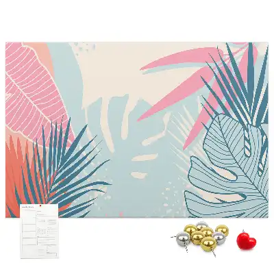 Pastel leaves cork memo board