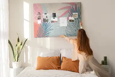 Pastel leaves cork memo board