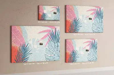 Pastel leaves cork memo board