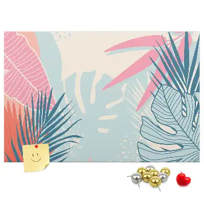 Pastel leaves cork memo board