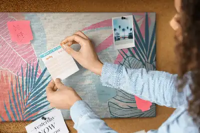 Pastel leaves cork memo board