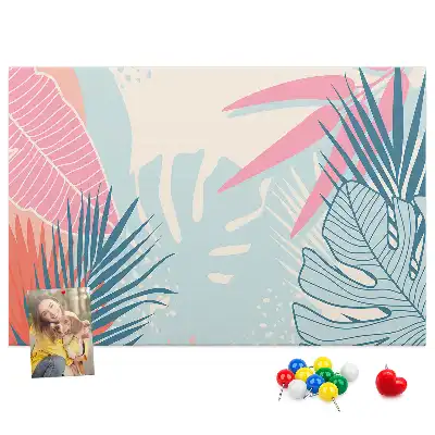 Pastel leaves cork memo board