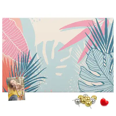 Pastel leaves cork memo board