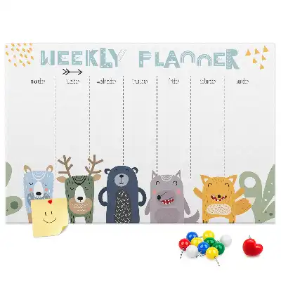 Printed Cork Board Weekly planner for kids