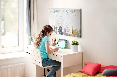 Printed Cork Board Weekly planner for kids