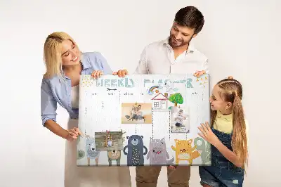Printed Cork Board Weekly planner for kids