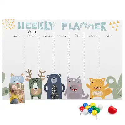 Printed Cork Board Weekly planner for kids