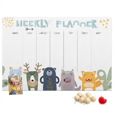 Printed Cork Board Weekly planner for kids