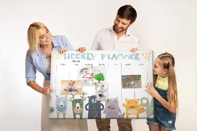 Printed Cork Board Weekly planner for kids