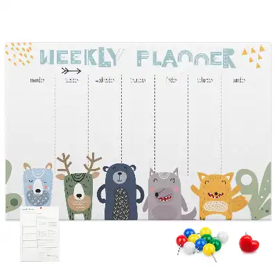Printed Cork Board Weekly planner for kids
