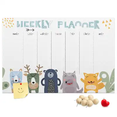 Printed Cork Board Weekly planner for kids