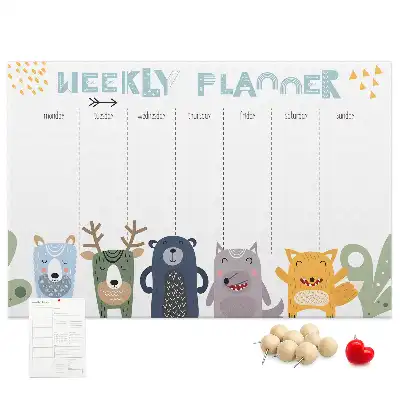 Printed Cork Board Weekly planner for kids