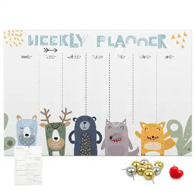 Printed Cork Board Weekly planner for kids
