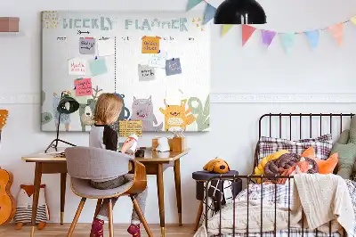 Printed Cork Board Weekly planner for kids