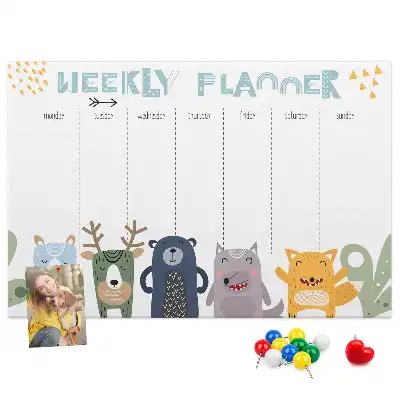 Printed Cork Board Weekly planner for kids