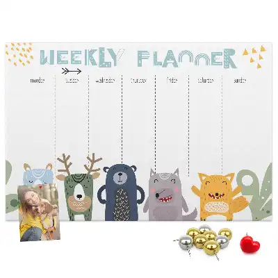 Printed Cork Board Weekly planner for kids