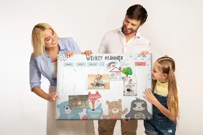 Printed Cork Weekly Schedule Memo Board