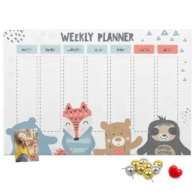 Printed Cork Memo Board Weekly schedule