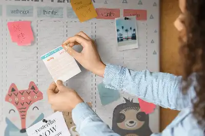 Printed Cork Memo Board Weekly schedule