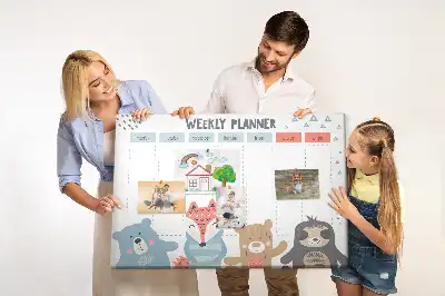 Printed Cork Weekly Schedule Memo Board