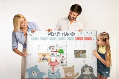 Printed Cork Weekly Schedule Memo Board